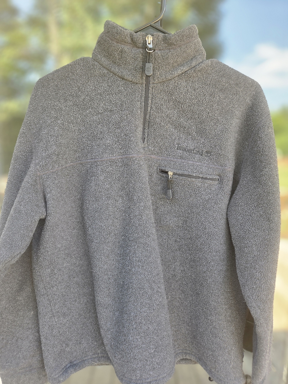Vintage Timberland Weathergear Grey Fleece 1/4 Zip Pullover Jacket - Men's XS